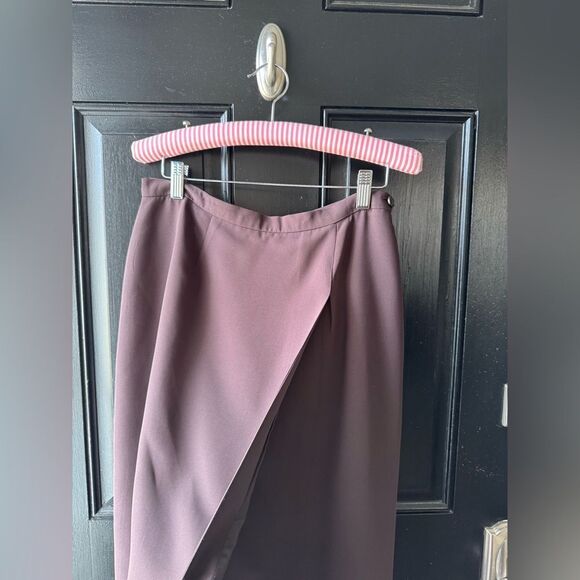 Worthington Brown Faux Wrap Maxi Skirt Size 10T - Picture 2 of 10